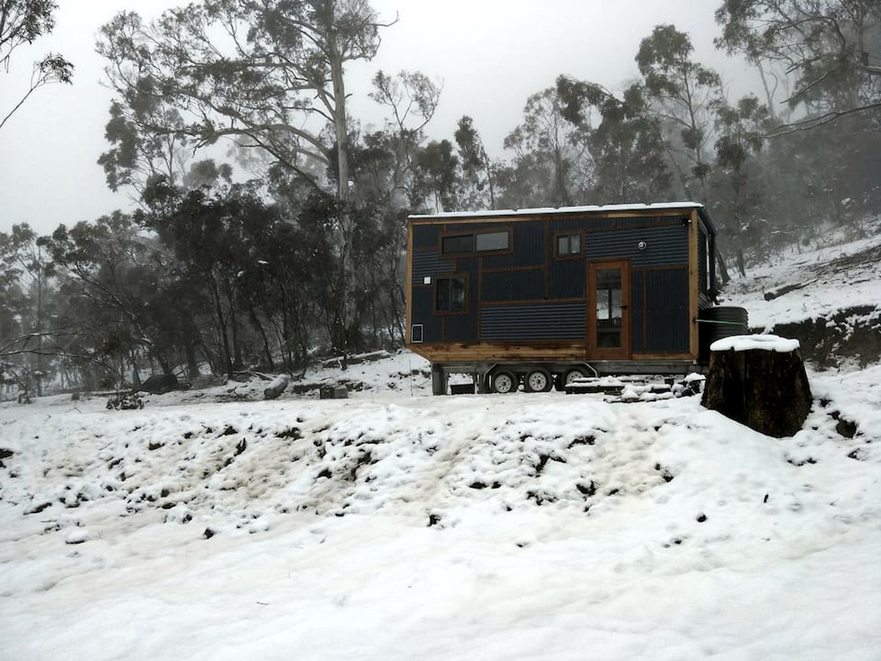 Caravan surrounded by nature for weekend getaways from Canberra