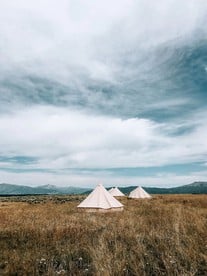 This bell tent is perfect for luxury camping near Yellowstone.