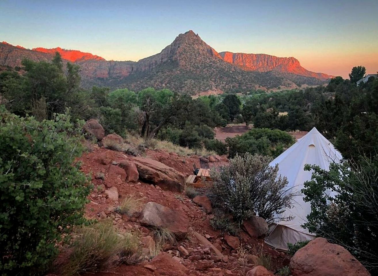 This gorgeous Utah glamping tent is perfect for getaways near Zion National Park.