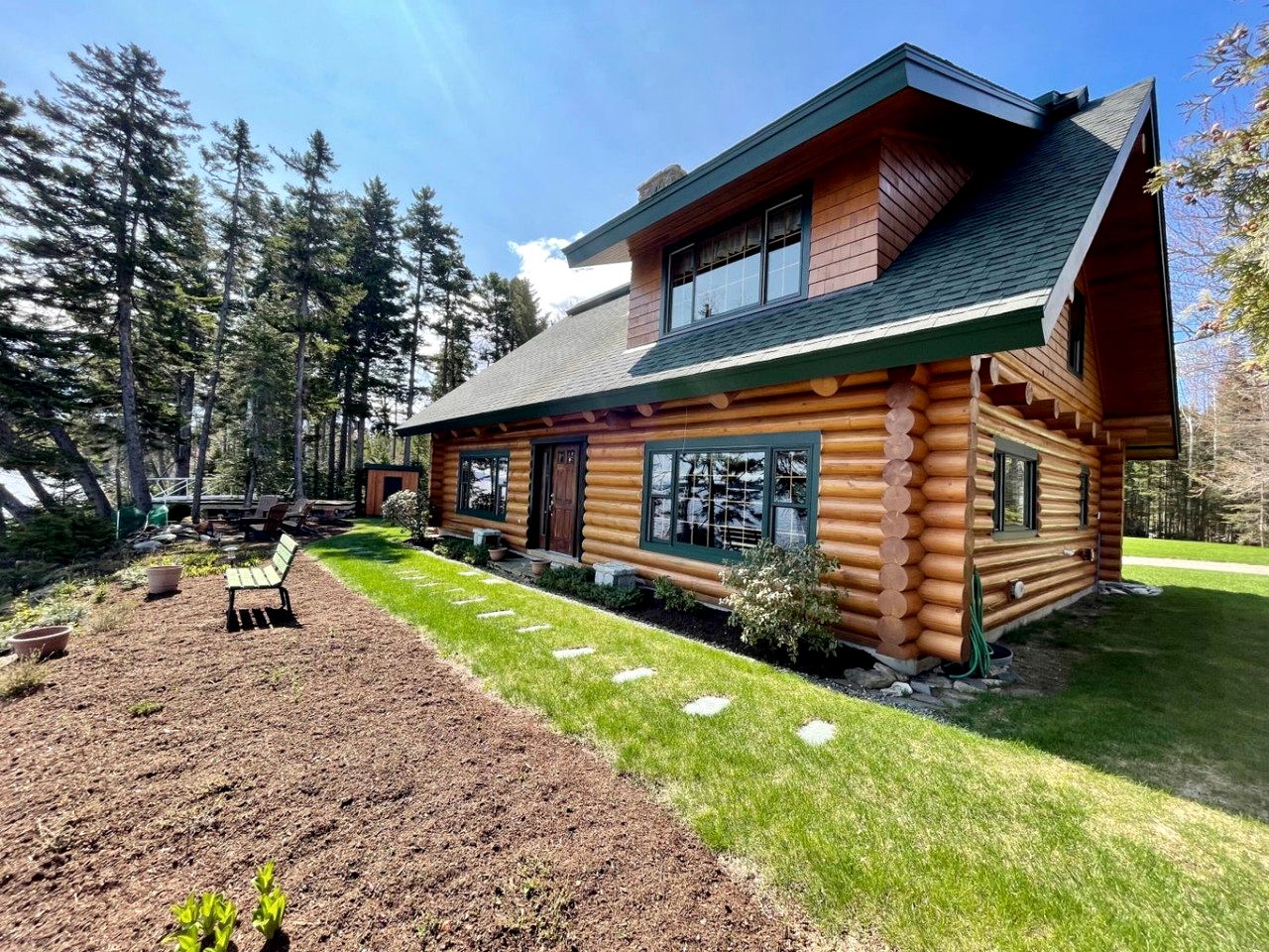 Exquisite Waterfront Log Cabin Haven Near Moosehead Lake, Maine