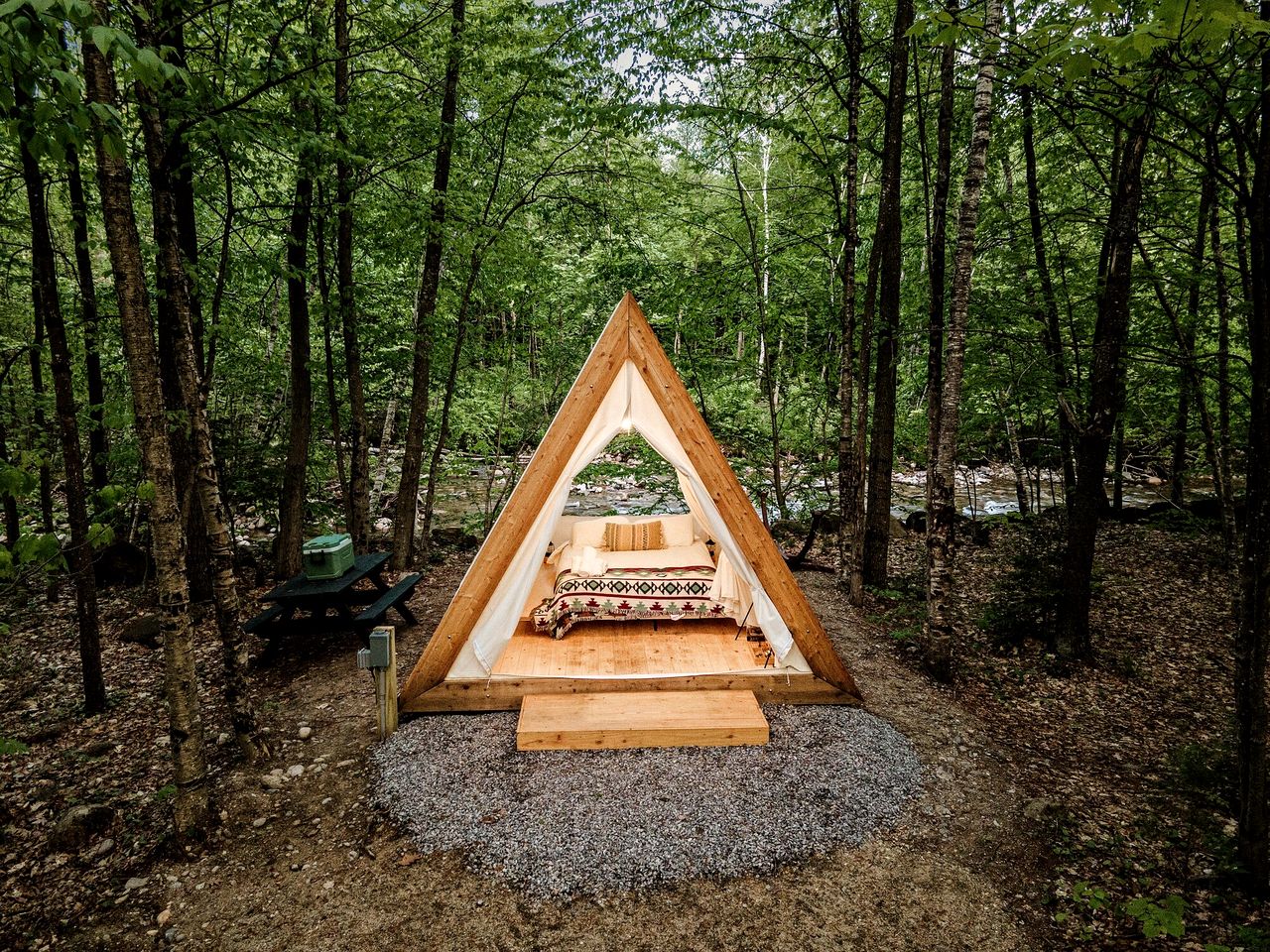 Special A-frame Safari Tent in North Woodstock, New Hampshire