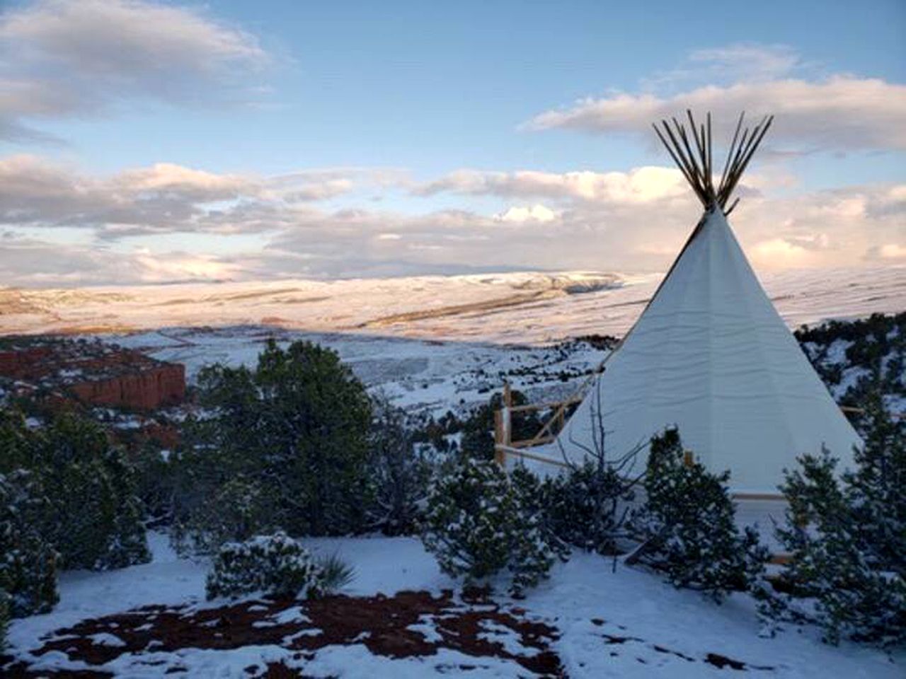 Tipi rental for glamping in Wyoming