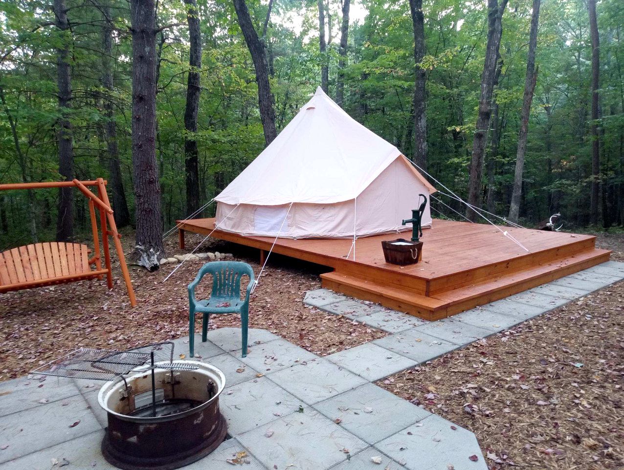 Remote Equipped Bell Tent Surrounded by Nature with Great Hiking Trails in Virginia