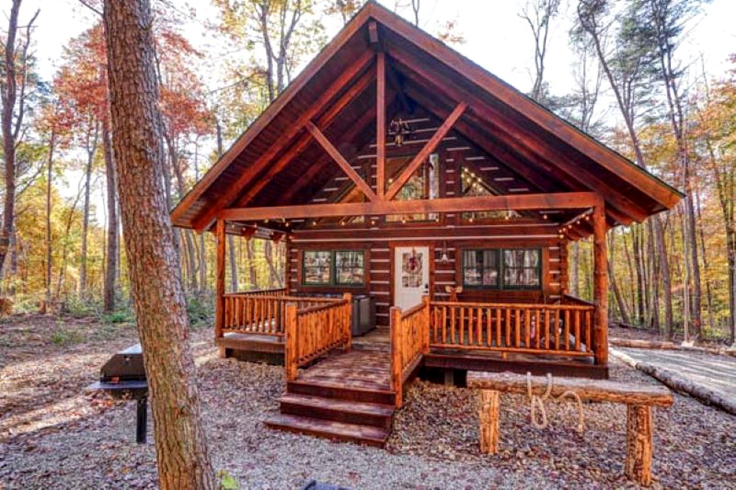 Romantic Getaways to this Rustic Cabin Rental with Stone Fireplace in Logan, Ohio