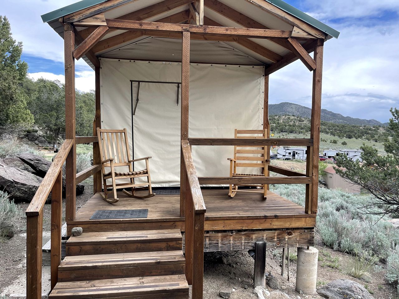 Buena Vista Glamping Getaways in this Cute Tented Cabin Rental in Colorado