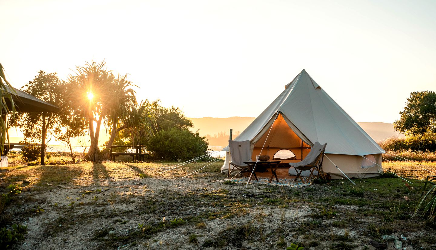Off-Grid Cozy Bell Tent Ideal for Two in Queensland