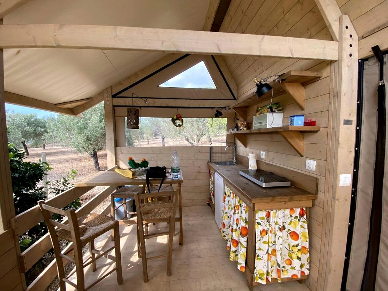 Panoramic Glamping Tent with Enchanting Patio in Santa Maria del Focallo, Sicily