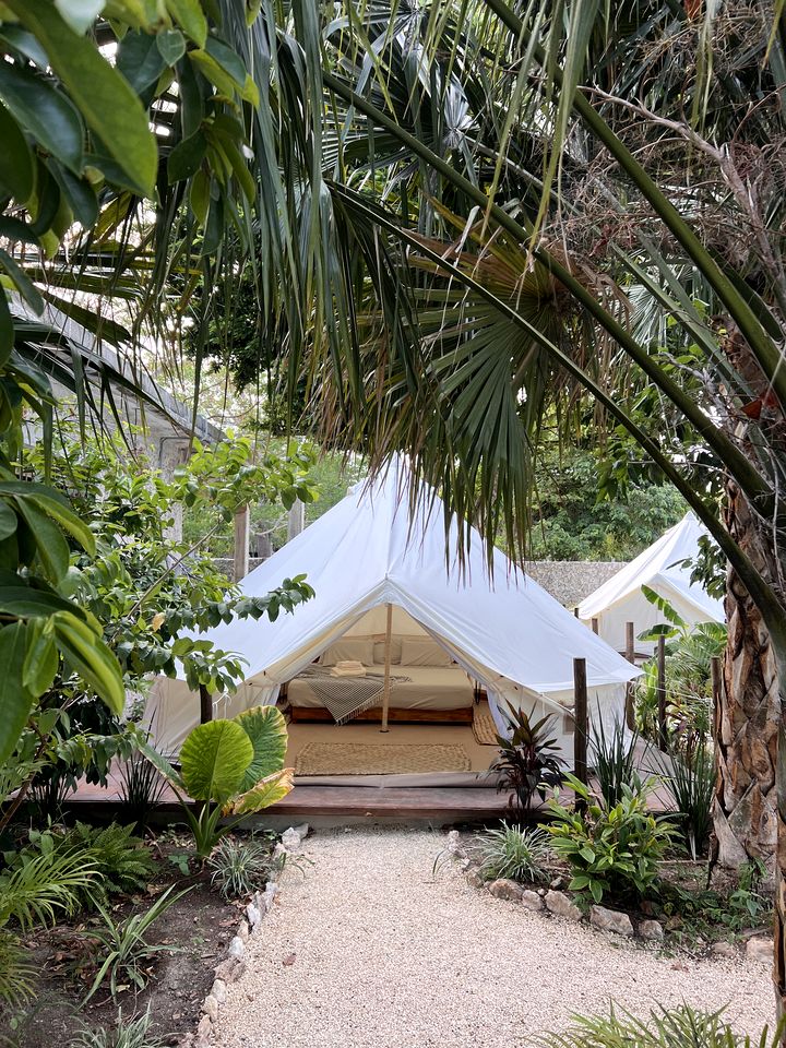 Lovely Bell Tents with Outdoor Pool in Mexico
