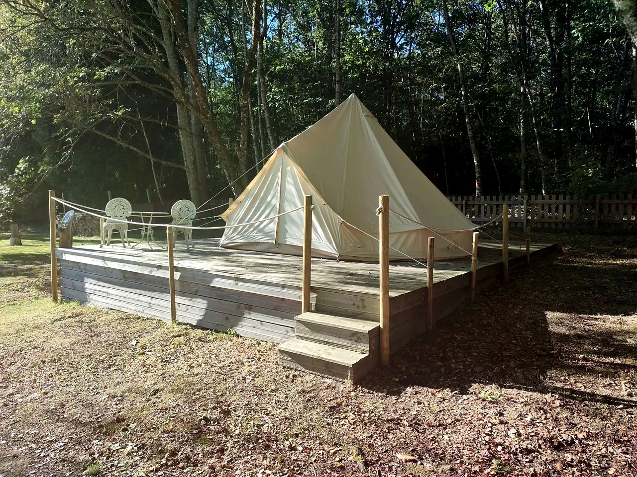 Cozy Forest Bell Tents Camp Surrounded by Nature in France