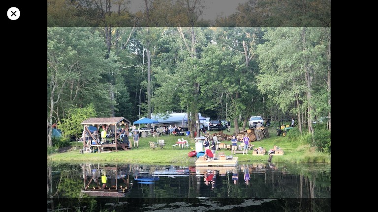 Secluded Glamping Tunnel Tent with Hot Tub & Private Pond near Clifton Township, Pennsylvania