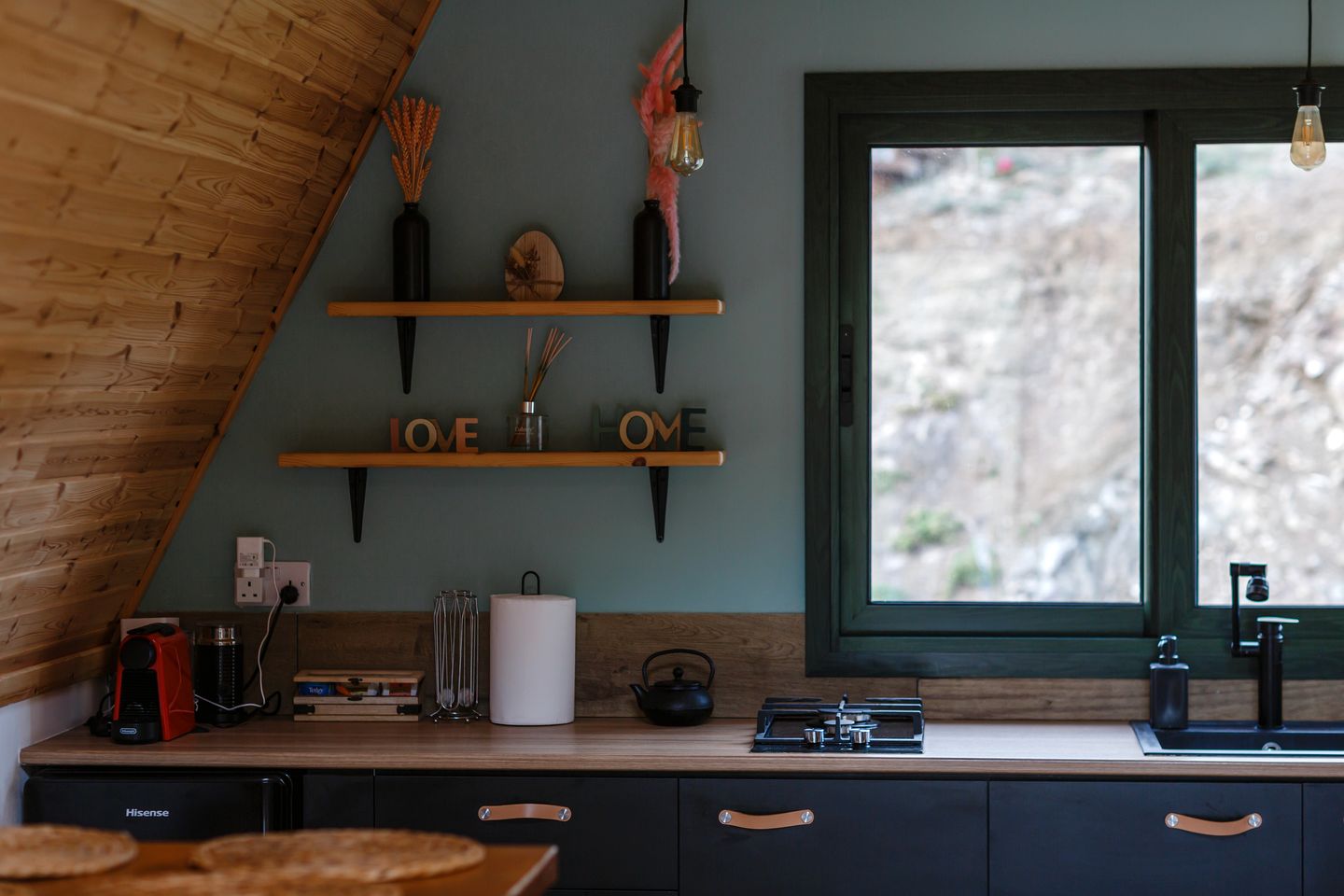 Panoramic Mountain A-Frame Cabin Retreat with Fireplace in Limassol, Cyprus