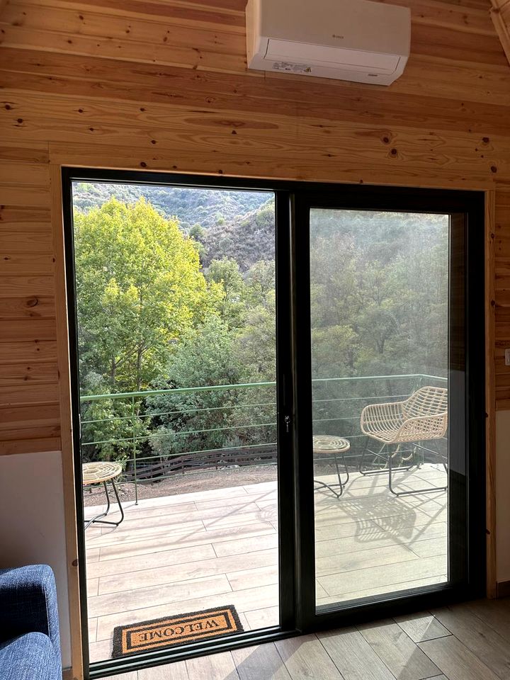 Panoramic Mountain A-Frame Cabin Retreat with Fireplace in Limassol, Cyprus