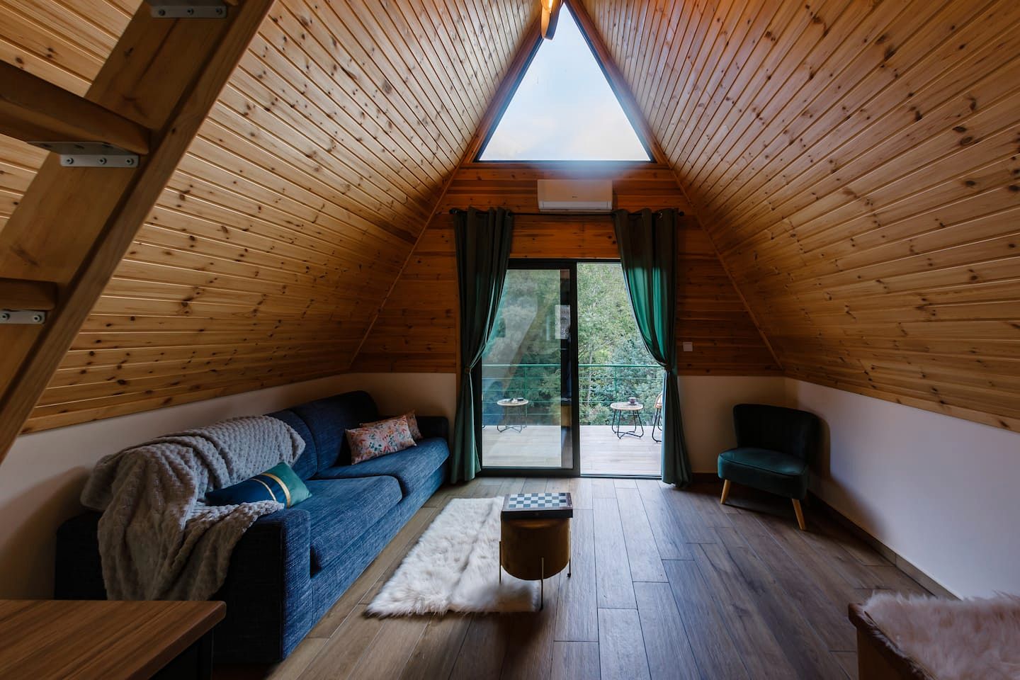 Panoramic Mountain A-Frame Cabin Retreat with Fireplace in Limassol, Cyprus