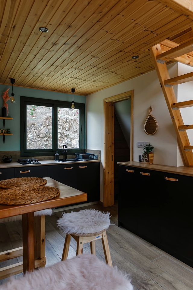 Panoramic Mountain A-Frame Cabin Retreat with Fireplace in Limassol, Cyprus