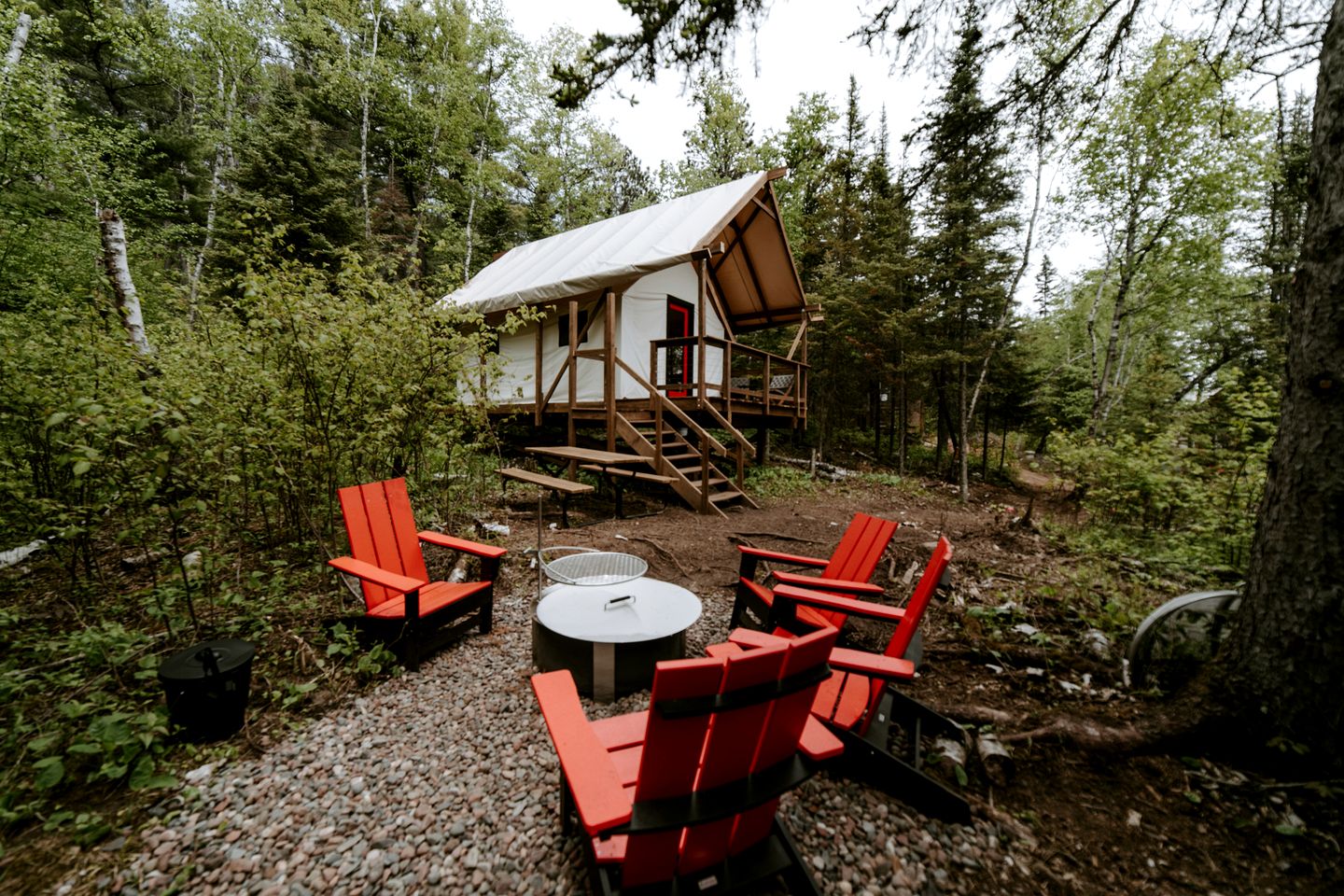 Warm and Welcoming Glamping Tent for Group Getaways in Beaver Bay, Minnesota