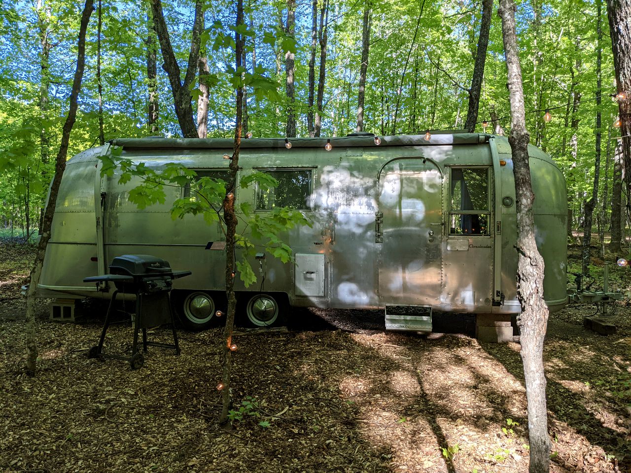 Vintage Airstream for glamping in Wisconsin