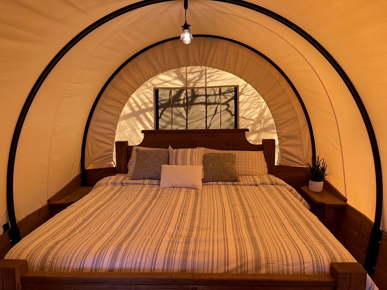 Charming Conestoga Wagon Rental for Unforgettable Glamping in Mineral Wells, Texas