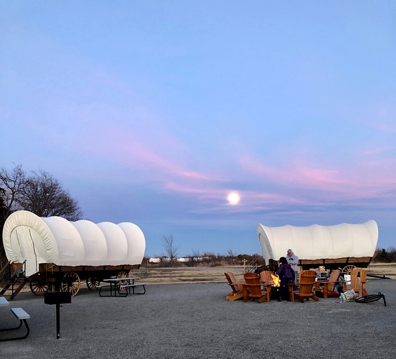 CLONED Cozy Conestoga Covered Wagon for 6 on Oklahoma Farm, for Memorable Glamping Vacations | Caravans (Moore, Oklahoma, United States of America)