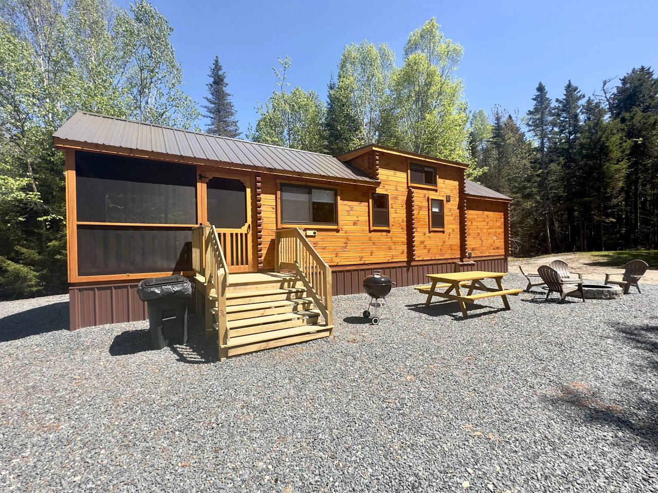 Charming Rustic Cabin with Barbecue and Fire Pit in Steuben, Maine
