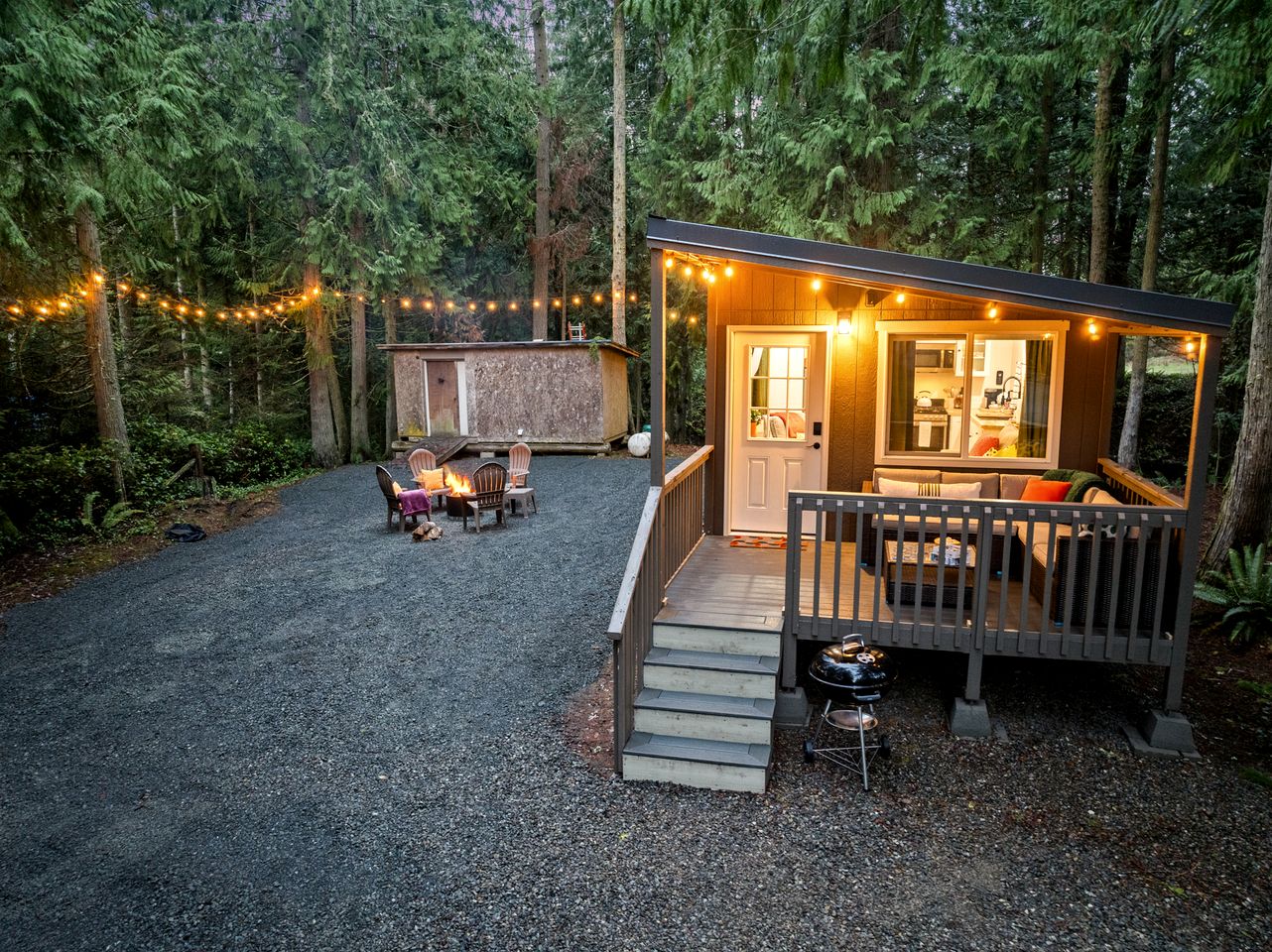Tranquil, Creekside Cabin in the Forest of Sequim, Washington, Perfect for a Glamping Getaway from Seattle