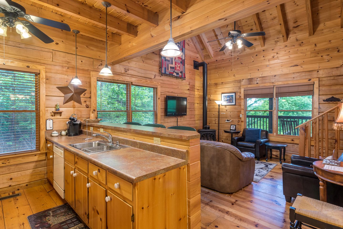 Mountain Cabin Retreat with Fire Pit, Game Room & Scenic Decks in Black Mountain, North Carolina