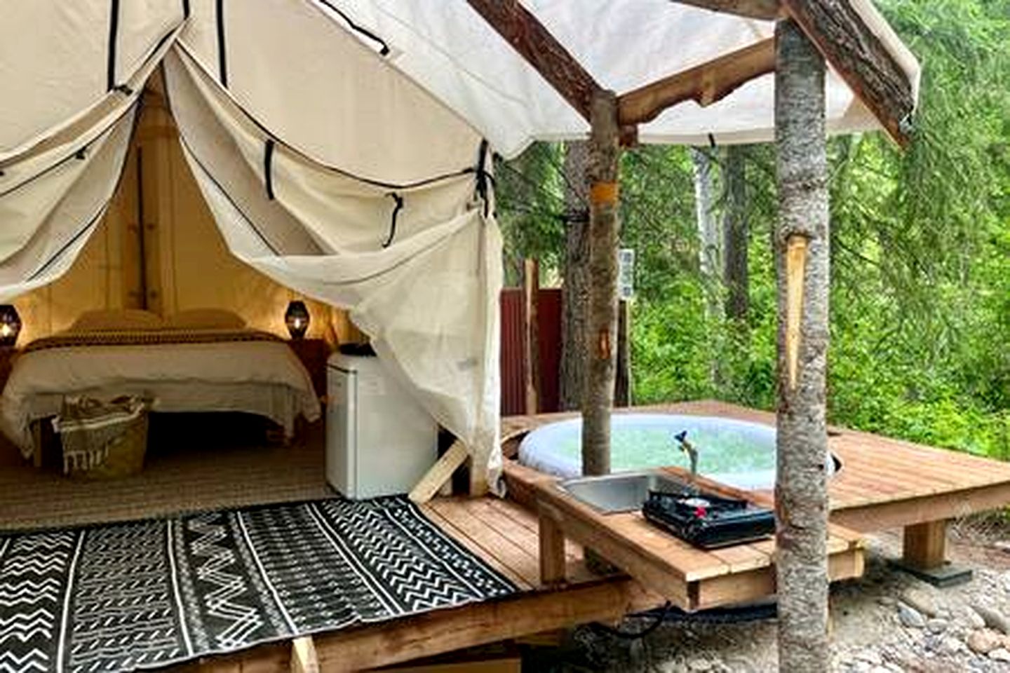 Tranquil Safari Tent with Outdoor Shower in Columbia-Shuswap, British Columbia