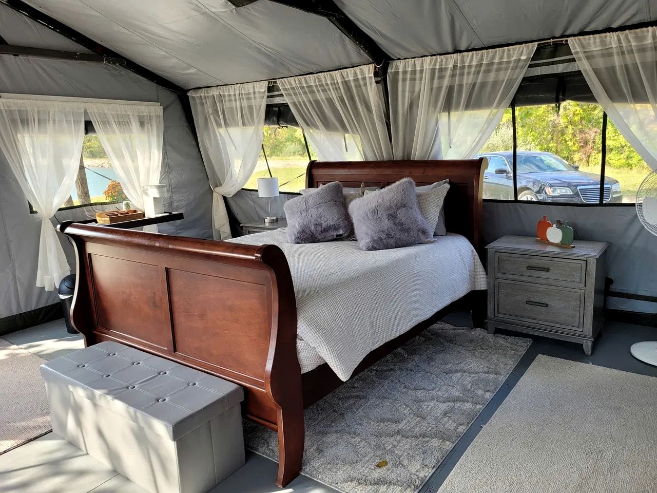 Comfortable, Pet Friendly Glamping Tent near Lake Charleston in Ashmore, Illinois