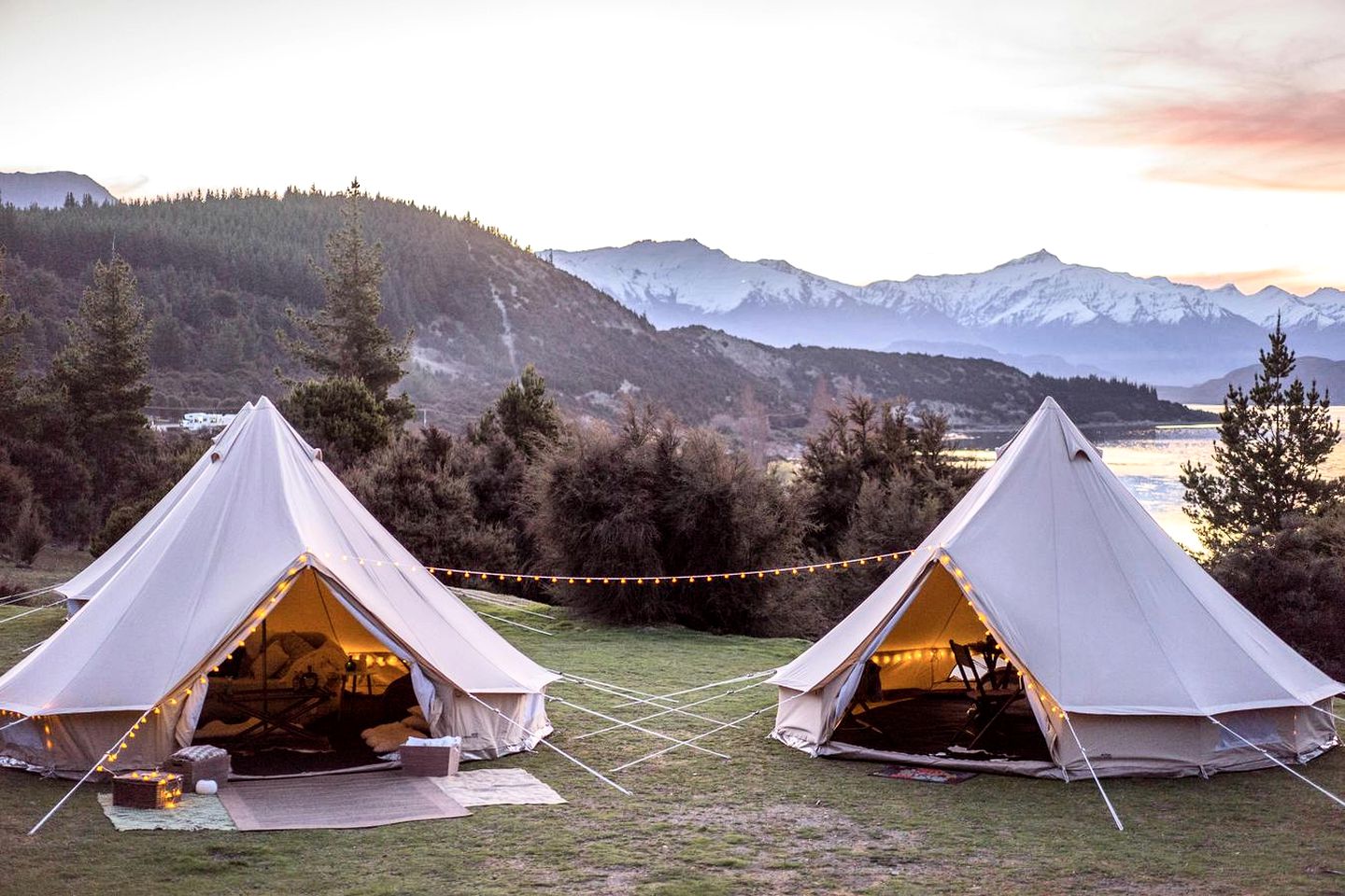 This lovely bell tent is great to go glamping! South Island is a great place to do it too!