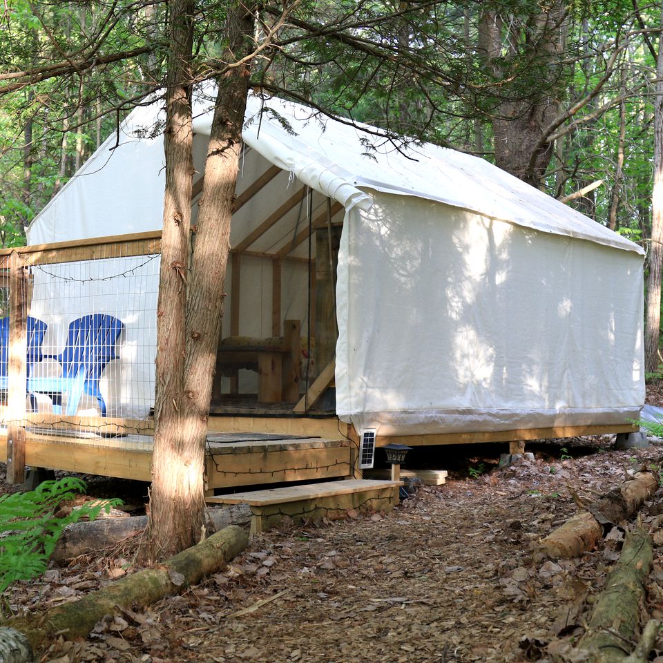 Glamping tent rental near Killbear Provincial Park, Ontario