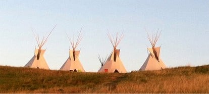 Luxury tipi rental in Kyle, South Dakota