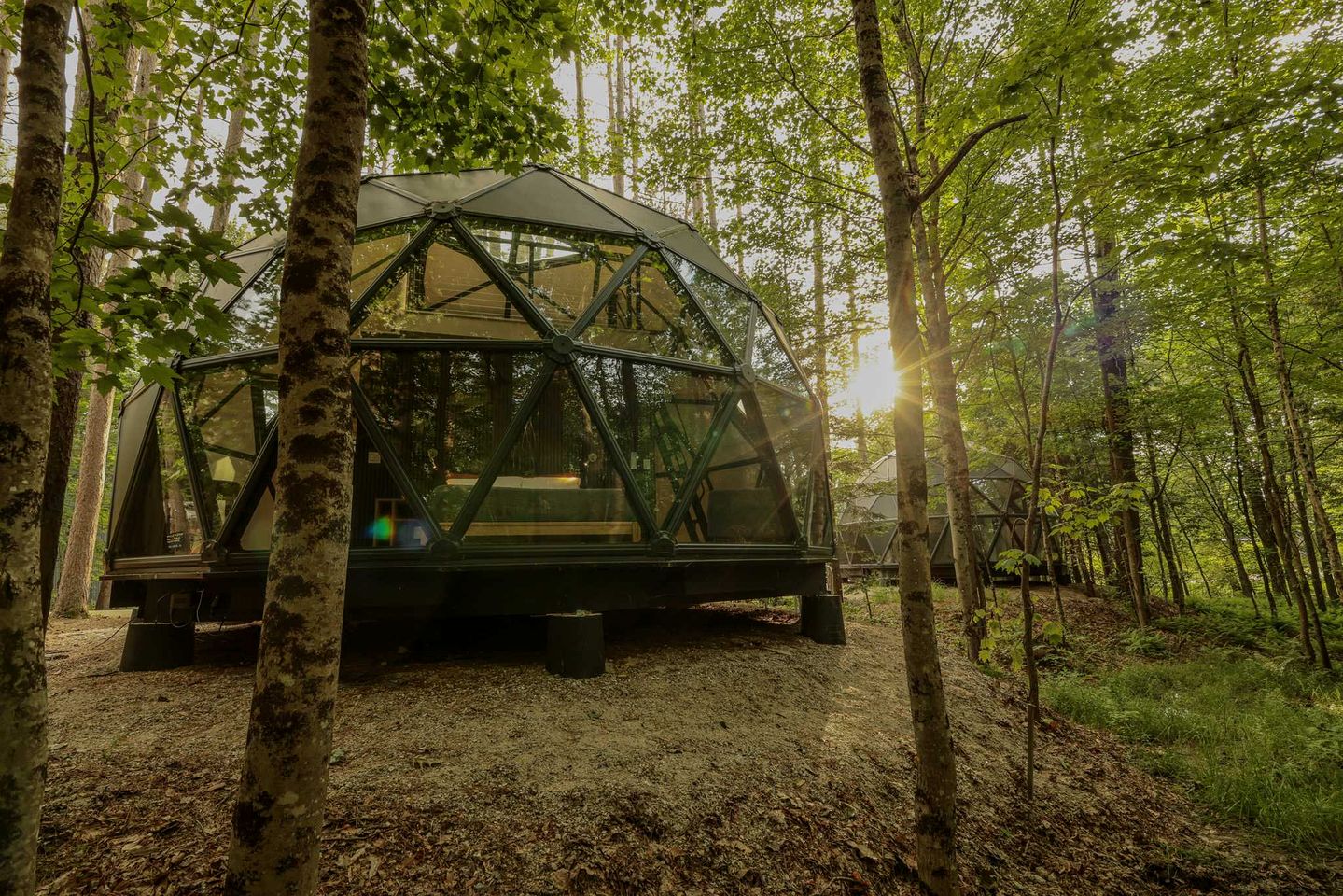 Luminous Geodesic Dome Retreat Near Freeport Beach, Maine