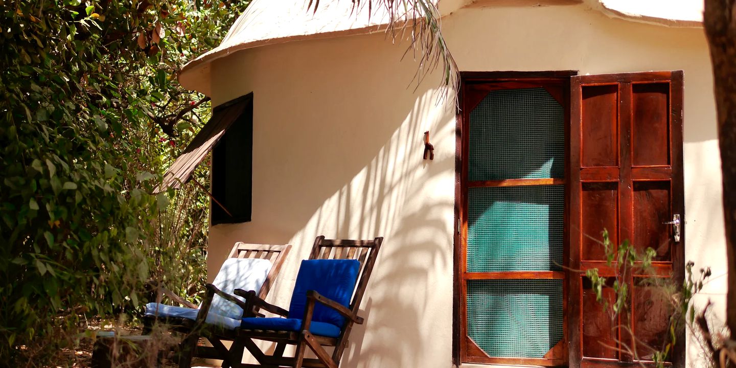 Bright Cheerful Round Huts at Eco-Friendly Glamping Site in The Gambia, Africa