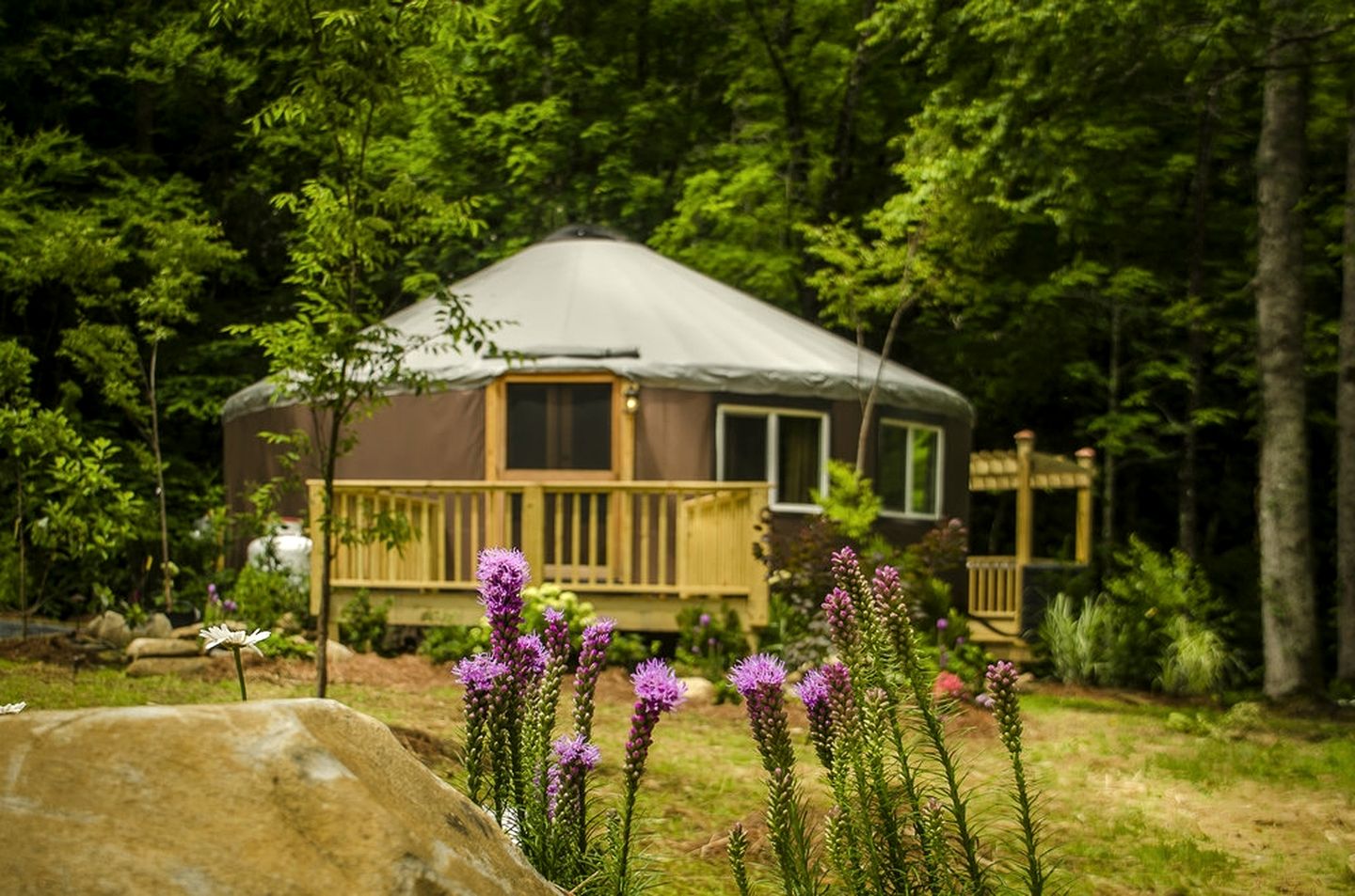 Chic Creek Yurt Comfy for Four in Topton, North Carolina
