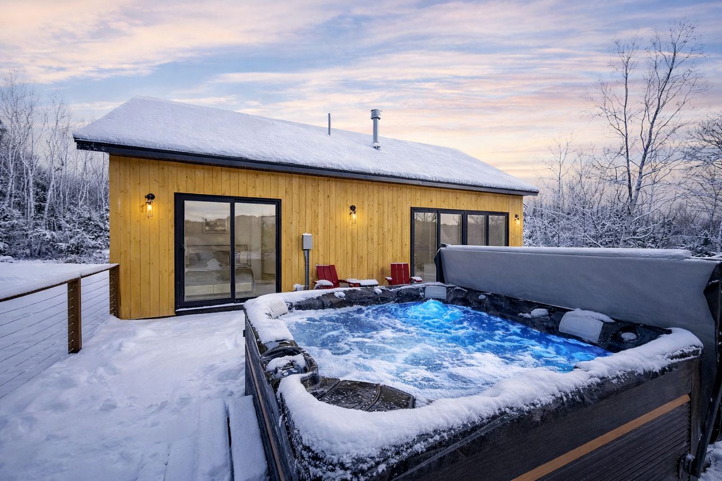 Peaceful New Cabin Retreat with Fireplace and Scenic Deck in Bridgton, Maine