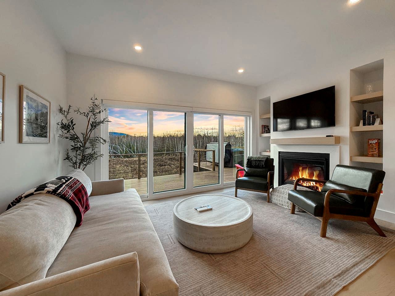 Peaceful New Cabin Retreat with Fireplace and Scenic Deck in Bridgton, Maine