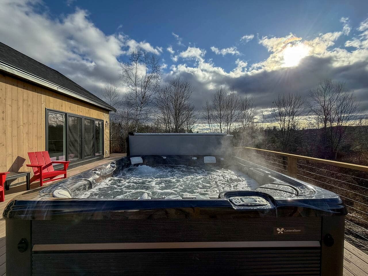 Peaceful New Cabin Retreat with Fireplace and Scenic Deck in Bridgton, Maine