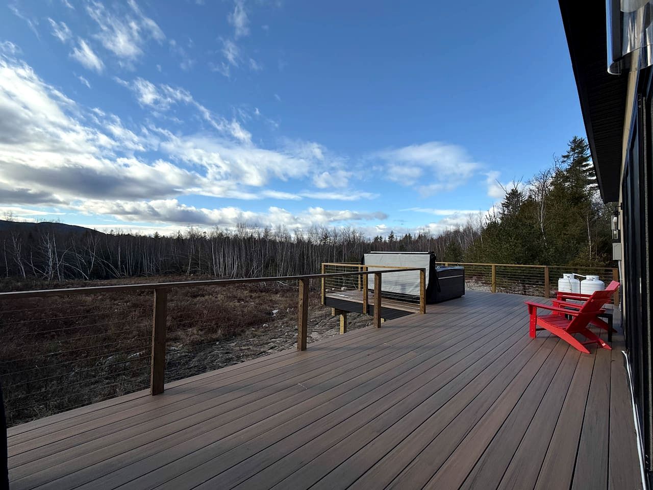 Peaceful New Cabin Retreat with Fireplace and Scenic Deck in Bridgton, Maine