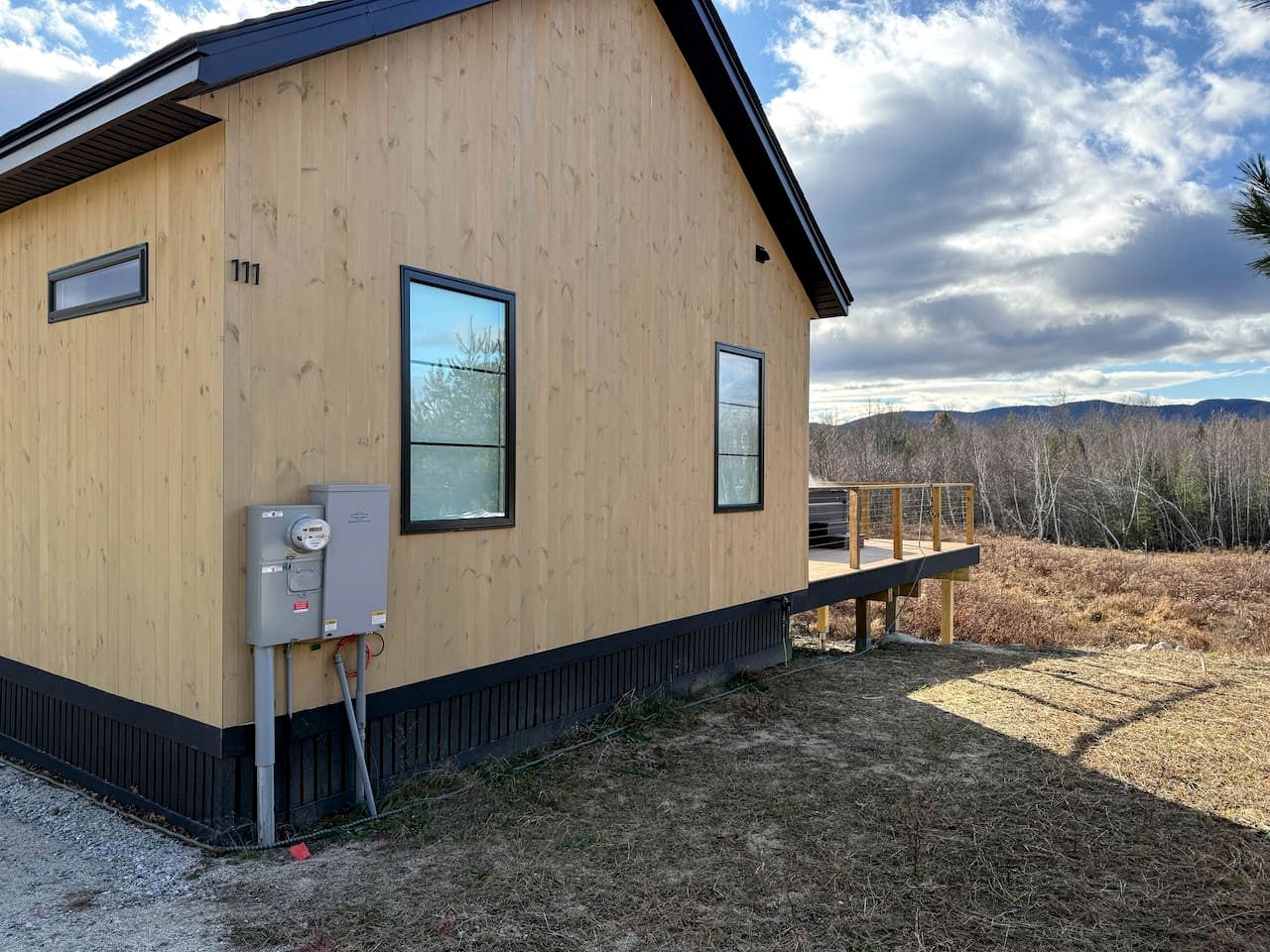 Peaceful New Cabin Retreat with Fireplace and Scenic Deck in Bridgton, Maine