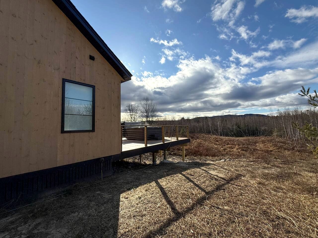 Peaceful New Cabin Retreat with Fireplace and Scenic Deck in Bridgton, Maine