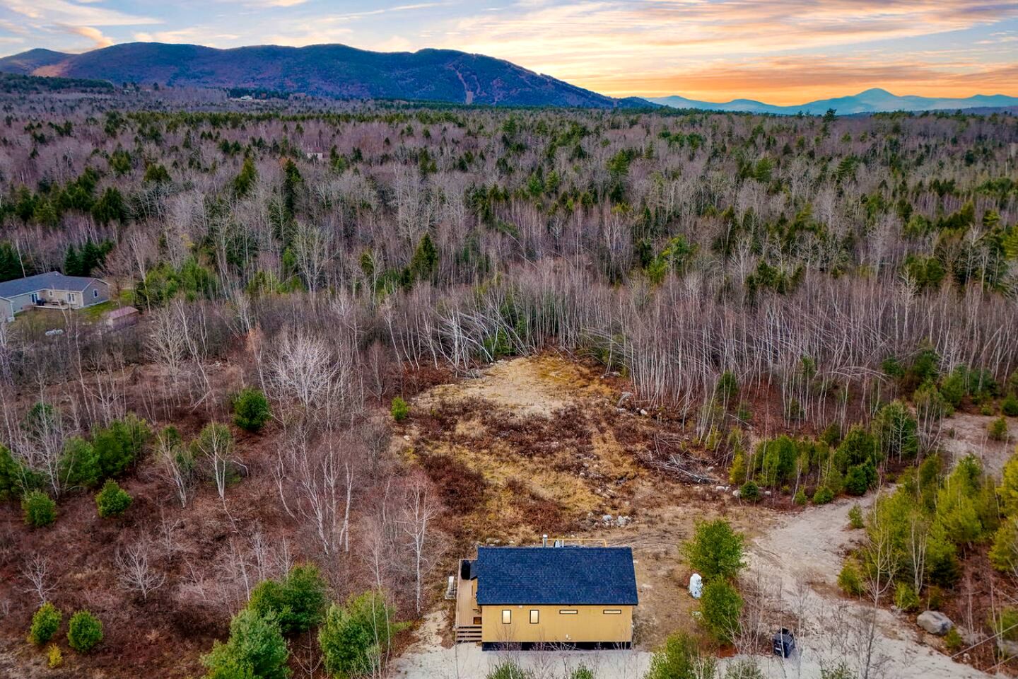 Peaceful New Cabin Retreat with Fireplace and Scenic Deck in Bridgton, Maine
