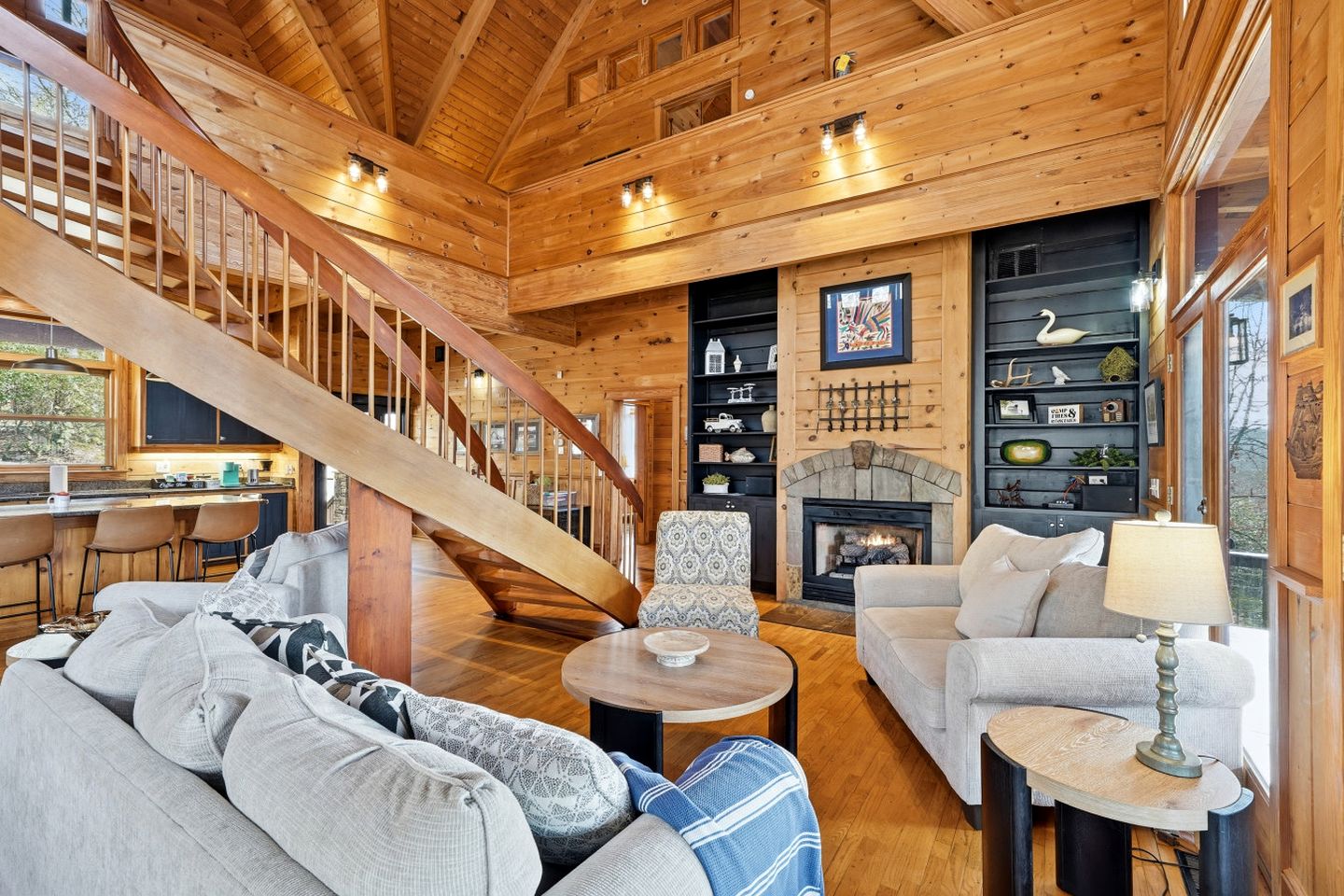 Luxury Three-Story Riverfront Cabin Rental for Groups in Blue Ridge Region of Georgia