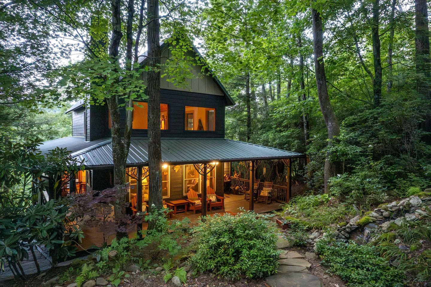 Scenic Mountain Cabin with Hot Tub, Game Room & Firepit near Silver Run Falls – Cashiers, NC