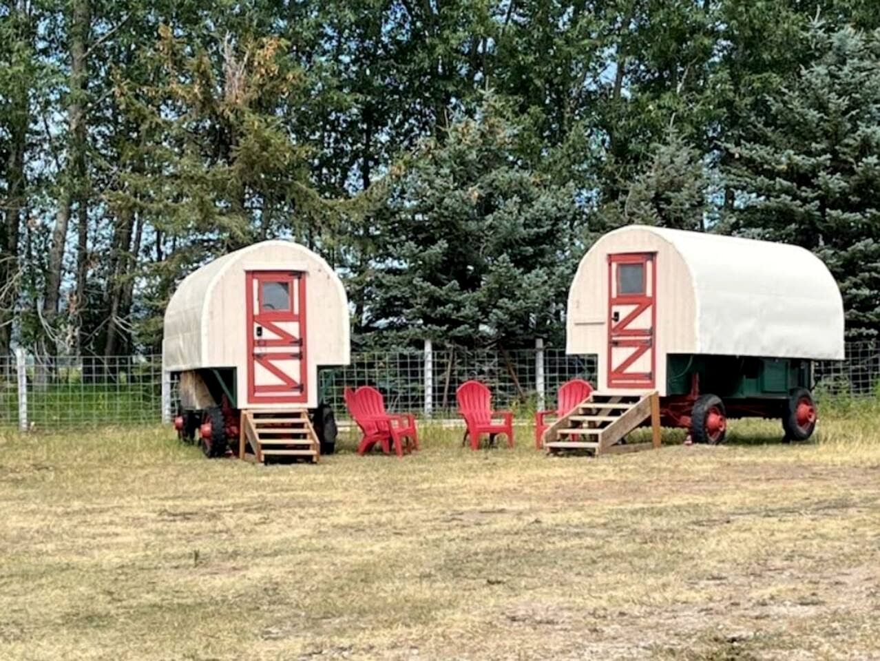 Rustic Glamping Wagons with Teton Views on Working Ranch near Tetonia, Idaho