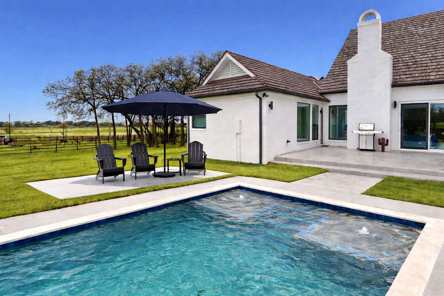 Elegant Ranch Retreat with Pool, Firepit & Theater Room in Bryan, Texas