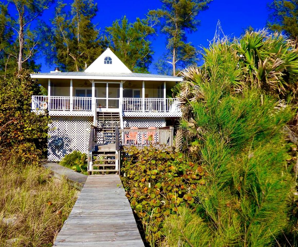 Incredible Beach Front Cottage with Gorgeous Sea Views for a Peaceful Escape on Little Gasparilla Island, Florida