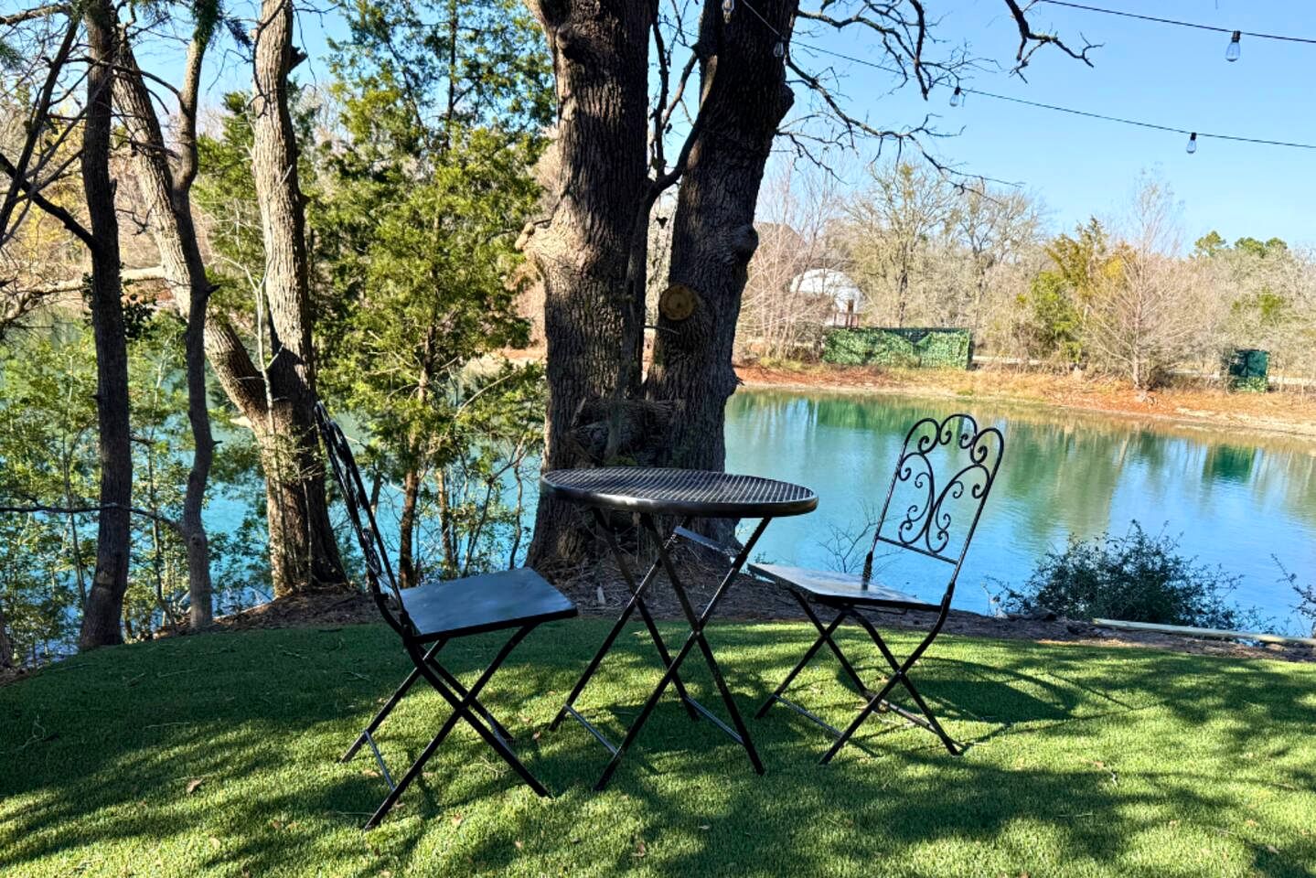 Whimsical Lakefront Tiny Home with Hand-Drawn Doodle Design Near Bastrop, Texas