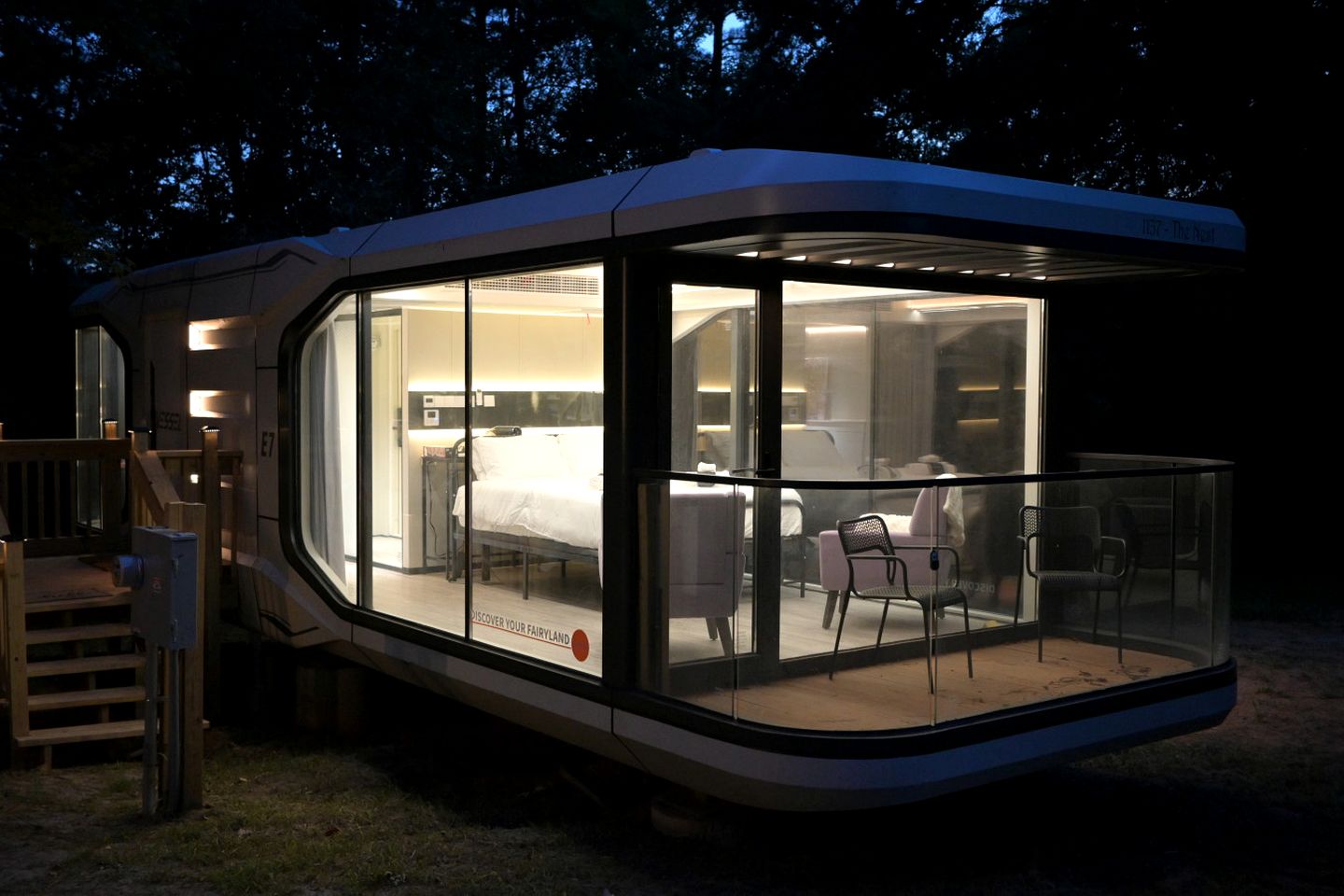 Futuristic Pod Glamping Retreat with Pond Views in South Carolina