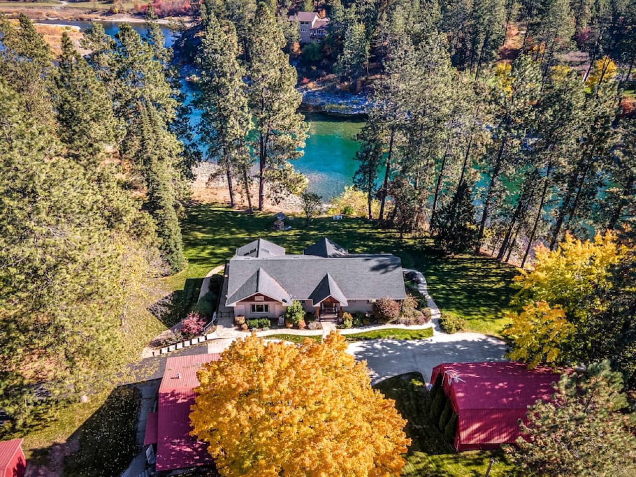 Luxurious, Riverfront Cabin with Panoramic Views of the Spokane River, in Post Falls, Idaho