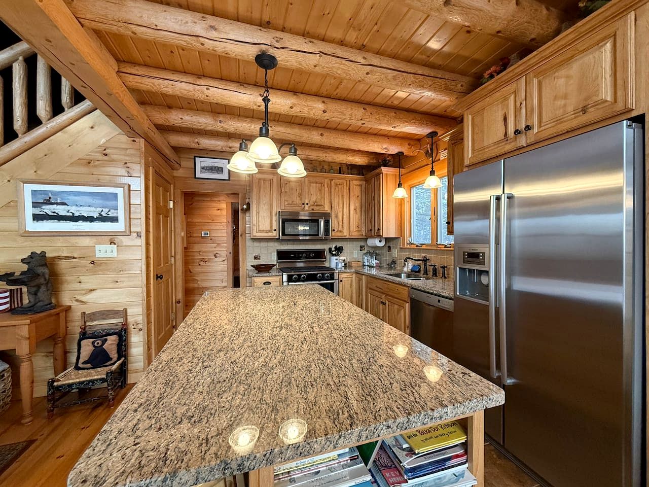 Cozy Log Cabin Retreat with Mountain Views in Bridgton, Maine