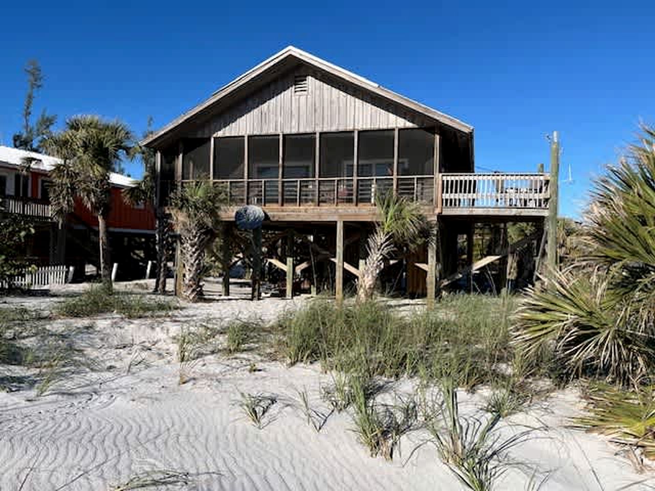 Cute Rustic Beach House with Gorgeous Water Views and Direct Beach Access on Little Gasparilla Island, Florida